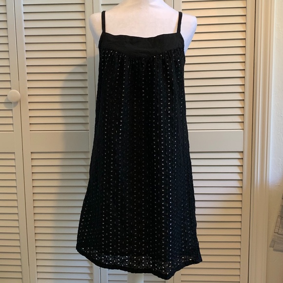 Roxy Black Cotton Eyelet Fully Lined Sundress w/Adjustable Straps size M - Picture 1 of 8